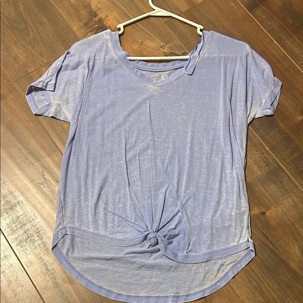 Aeropostale Light Blue Knot-Front Tee